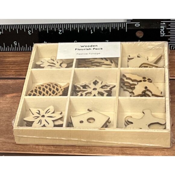 FL633 Kaisercraft FESTIVE FOLIAGE Flourish Pack 45 Pieces Craft Embellishments - Picture 2 of 4